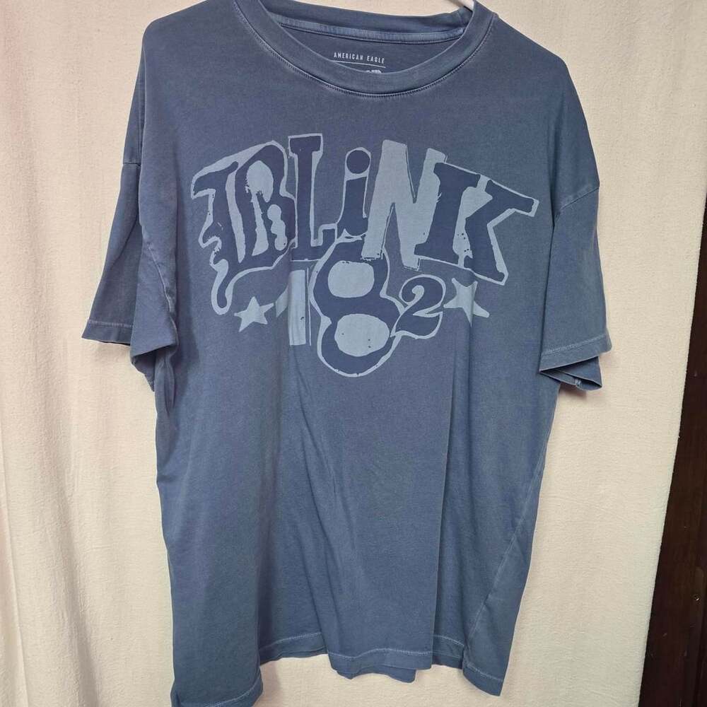 American Eagle Blink 182 Band Tee Size M Blue T-Shirt